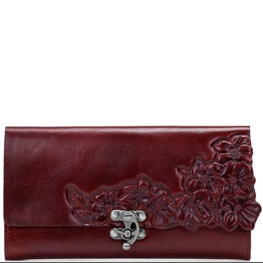 Patricia Nash "Terresa" Wallet-Hand Cut Tooled Leather---MANY COLORS AVAILABLE!